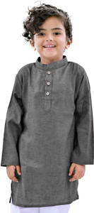 trender Baby Boys Solid, Self Design Straight Kurta