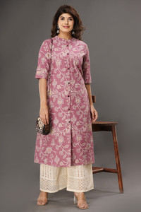 LOOMS21 Women Floral Print A-line Kurta