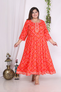 Swasti Women Bandhani Gown Kurta