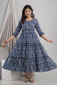Cotnon Women Printed Anarkali Kurta