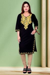 FamBee Women Embroidered Straight Kurta