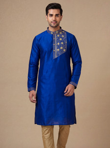 Tibra Collection Men Embroidered Straight Kurta