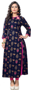 VBUYZ Women Printed Frontslit Kurta