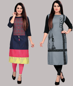tanvi creation Women Printed Straight Kurta