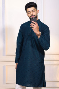 Koshin Men Paisley, Embroidered Straight Kurta
