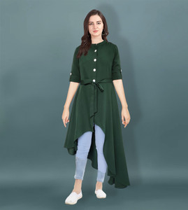 Glitter Fashion Women Solid Frontslit Kurta