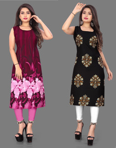 Hiral Creation Women Floral Print Straight Kurta
