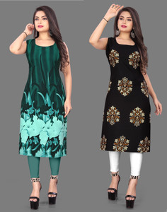 tanvi creation Women Printed Straight Kurta