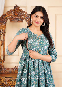 PIROKI Women Printed Anarkali Kurta