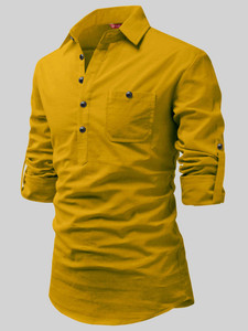 Yugnik Men Solid A-line Kurta