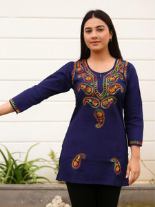 Lucknowi Chikankari Women Chikan Embroidery Straight Kurta