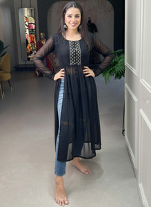 MAVEKRIZ Women Embroidered A-line Kurta