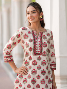 PHYSIL Women Floral Print Straight Kurta