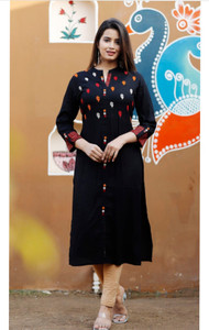 VEERANSU Women Embroidered Straight Kurta