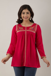 Charu Women Embroidered Straight Kurta