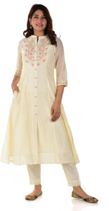 Anutarra Women Embroidered A-line Kurta