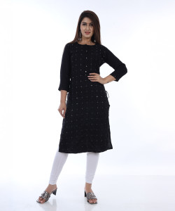 LAD CREATION Women Embroidered Straight Kurta