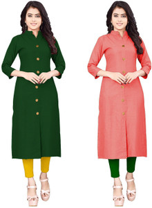 NATEK Women Solid Frontslit Kurta