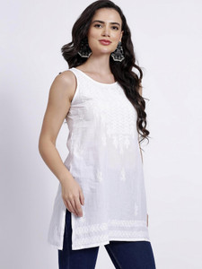 The Chikankari Story Women Chikan Embroidery Straight Kurta