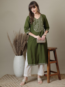 Punky Women Embroidered Straight Kurta