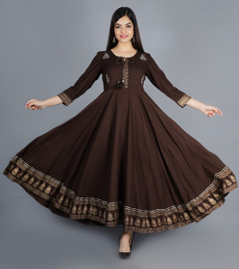 AMBHIKA FASHION Women Printed, Embroidered Anarkali Kurta