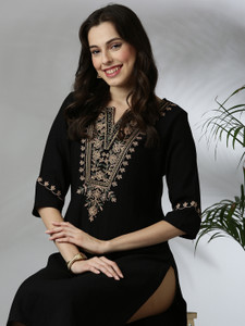 ANOUK Women Embroidered Straight Kurta