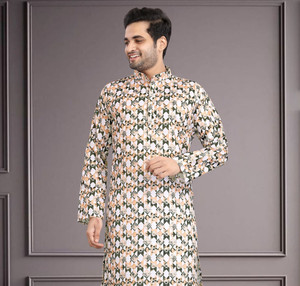 fabzy Men Printed Straight Kurta