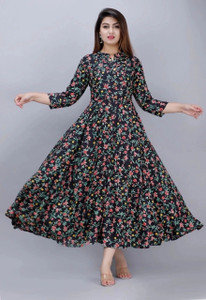 AnviTextile Women Printed Anarkali Kurta
