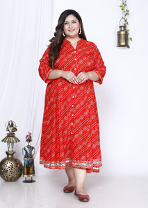 Swasti Women Bandhani Frontslit Kurta