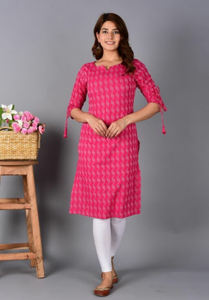 MON Women Printed Straight Kurta