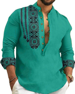 DEELMO Men Printed Straight Kurta