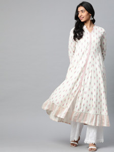 AKIKO Women Ikat Anarkali Kurta