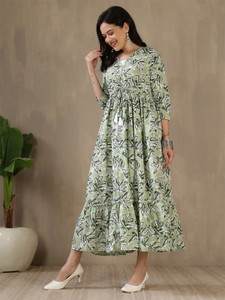 Daevish Women Maxi Green Ankle Length Dress