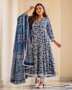 bohara fashions Women Floral Print Anarkali Kurta
