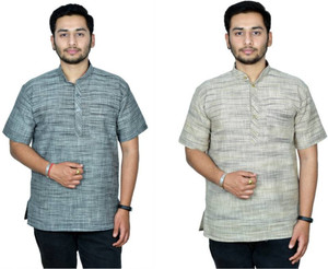 isdfabric Men Self Design Straight Kurta