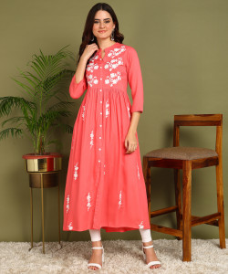 Kapad Dwar Women Embroidered A-line Kurta
