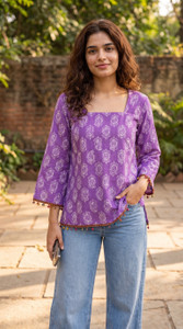 COLLECTINVM Girls Printed High Low Kurta - Image 2