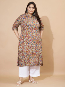 VBUYZ Women Kalamkari Straight Kurta