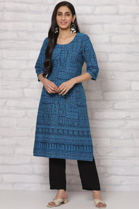 RANGRITI Women Printed Straight Kurta