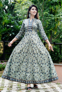 fastal look Women Printed Anarkali Kurta