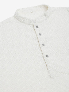 Triom Men Chikan Embroidery A-line Kurta