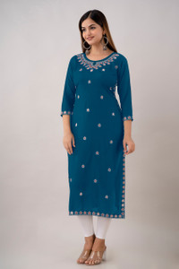 कपाडिया महिलाओं के लिए जियोमेट्रिक प्रिंट स्ट्रेट कुर्ता