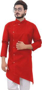 Tibra Collection Men Solid Asymmetric Kurta