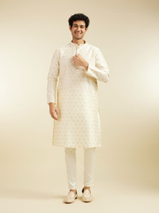 DIWAS by Manyavar Men Self Design Straight Kurta