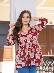 KHUHA Women Floral Print Flared Kurta