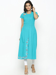 AKIKO Women Solid A-line Kurta