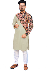 Rainbow Cloths Men Printed Straight Kurta