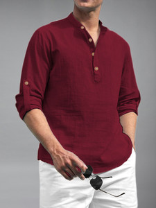 Univibe Men Red Solid Straight Kurta - Image 6