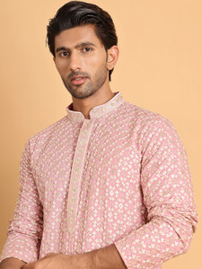Jompers Men Embroidered Straight Kurta