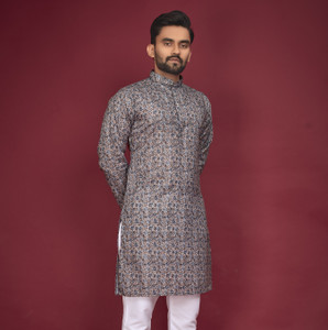 CELLUX Men Printed Straight Kurta